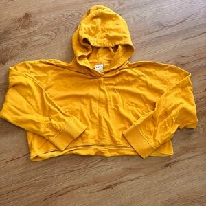 Nike Yellow Oversized Cropped Hoodie